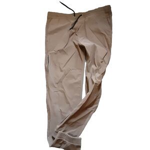 NWT tan Pro Player mens tech pants size L drawstring nylon spandex taupe
